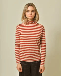 La Piscine Paris T-shirt à rayures beige et Diega*Femme T-Shirts