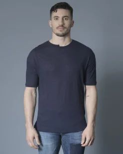 La Piscine Paris T-shirt asymétrique en jersey de coton et laine Isabel Benenato*Homme T-Shirts
