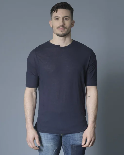La Piscine Paris T-shirt asymétrique en jersey de coton et laine Isabel Benenato*Homme T-Shirts