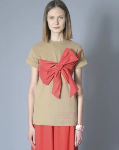 La Piscine Paris T-shirt en coton à noeud Elisabetta Franchi*Femme T-Shirts