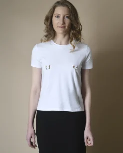 La Piscine Paris T-shirt en coton à ornement Elisabetta Franchi*Femme T-Shirts