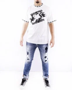 La Piscine Paris T-Shirt en coton à col rond à galon griffé et à logo Damir Doma*Homme T-Shirts