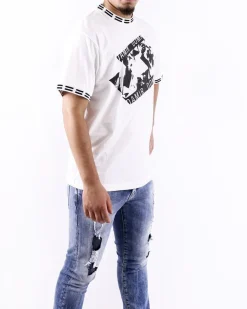 La Piscine Paris T-Shirt en coton à col rond à galon griffé et à logo Damir Doma*Homme T-Shirts