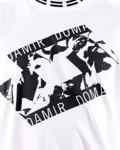 La Piscine Paris T-Shirt en coton à col rond à galon griffé et à logo Damir Doma*Homme T-Shirts