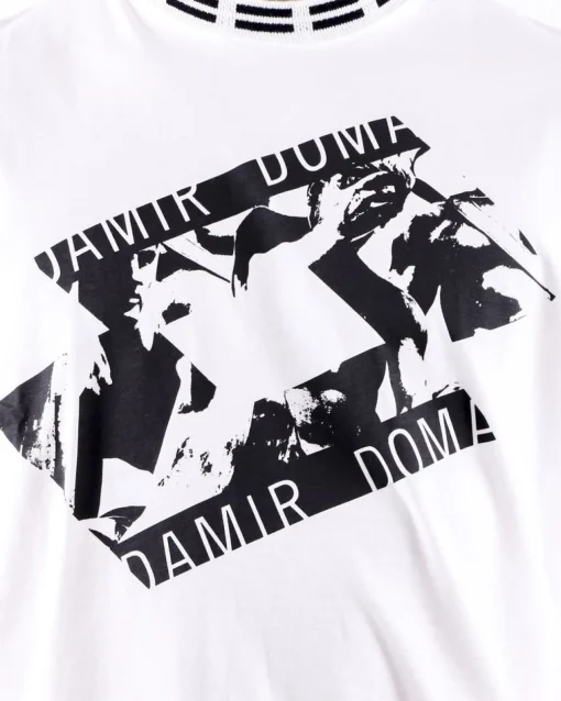La Piscine Paris T-Shirt en coton à col rond à galon griffé et à logo Damir Doma*Homme T-Shirts