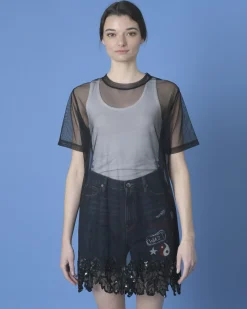 La Piscine Paris T-shirt en tulle brodée P.A.R.O.S.H*Femme T-Shirts