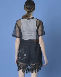La Piscine Paris T-shirt en tulle brodée P.A.R.O.S.H*Femme T-Shirts