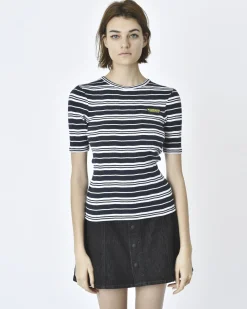 La Piscine Paris T-shirt moulant rayé blanc Zoe Karssen*Femme T-Shirts