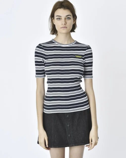 La Piscine Paris T-shirt moulant rayé blanc Zoe Karssen*Femme T-Shirts