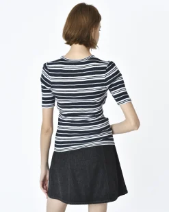 La Piscine Paris T-shirt moulant rayé blanc Zoe Karssen*Femme T-Shirts