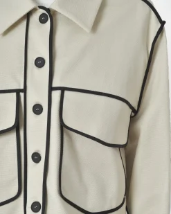 La Piscine Paris Veste bord noir T_Coat*Femme Blousons & Vestes