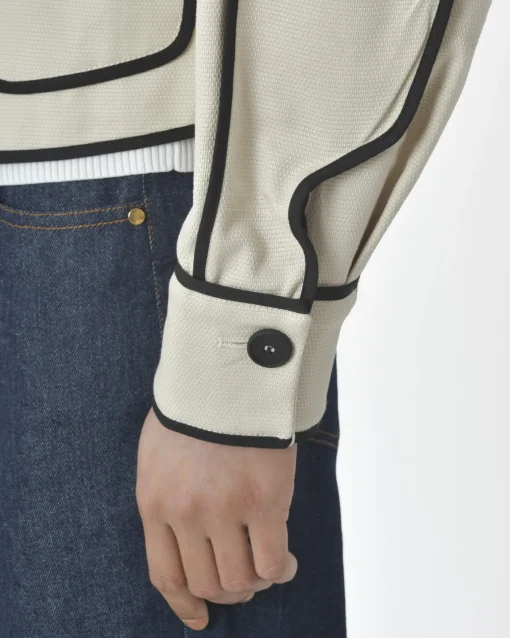 La Piscine Paris Veste bord noir T_Coat*Femme Blousons & Vestes