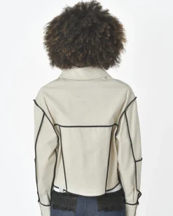 La Piscine Paris Veste bord noir T_Coat*Femme Blousons & Vestes