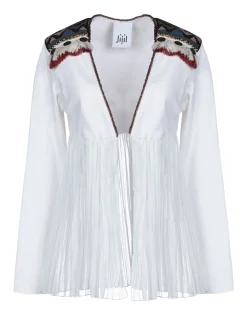 La Piscine Paris Veste à empiècement mousseline drapé & broderies ethniques Jijil*Femme Blousons & Vestes