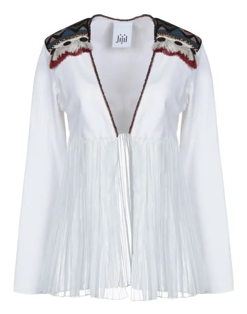 La Piscine Paris Veste à empiècement mousseline drapé & broderies ethniques Jijil*Femme Blousons & Vestes