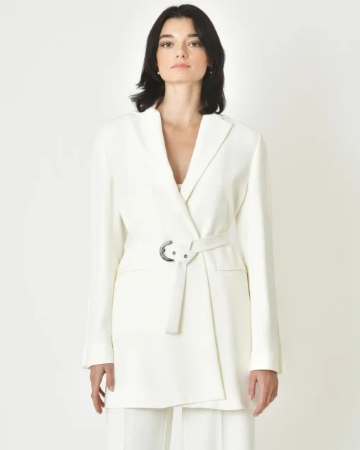 La Piscine Paris Veste blazer ivoire Malloni*Femme Blousons & Vestes|Costumes