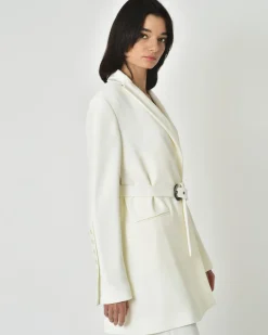 La Piscine Paris Veste blazer ivoire Malloni*Femme Blousons & Vestes|Costumes