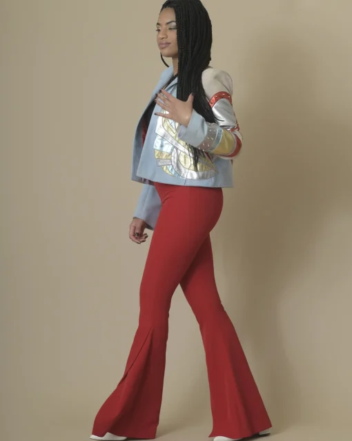 La Piscine Paris Veste courte en cuir à empiècements Roberto Cavalli*Femme Blousons & Vestes