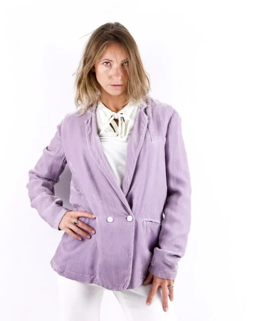 La Piscine Paris Veste croisée en velours côtelé lavande Forte Forte*Femme Blousons & Vestes
