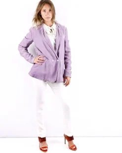 La Piscine Paris Veste croisée en velours côtelé lavande Forte Forte*Femme Blousons & Vestes