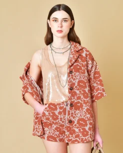 La Piscine Paris Veste en coton à imprimé Tela*Femme Blousons & Vestes