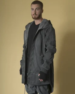La Piscine Paris Veste en coton asymétrique à capuche Lost & Found*Homme Blousons & Vestes
