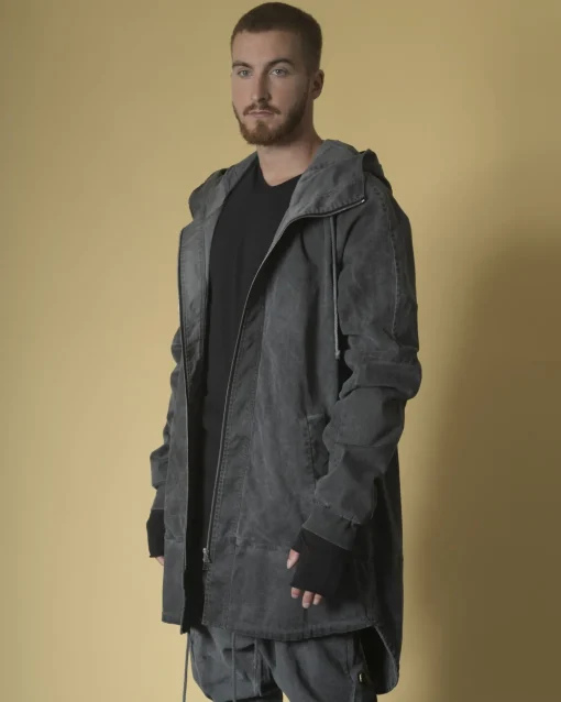 La Piscine Paris Veste en coton asymétrique à capuche Lost & Found*Homme Blousons & Vestes