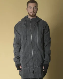 La Piscine Paris Veste en coton asymétrique à capuche Lost & Found*Homme Blousons & Vestes