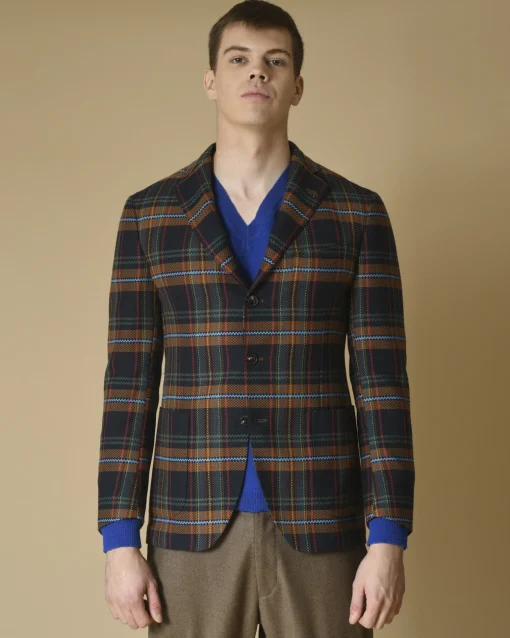 La Piscine Paris Veste en coton et laine mélangé à carreaux Gabriele Pasini*Homme Blousons & Vestes
