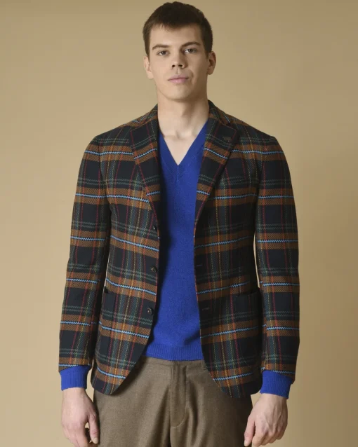 La Piscine Paris Veste en coton et laine mélangé à carreaux Gabriele Pasini*Homme Blousons & Vestes