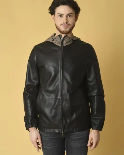 La Piscine Paris Veste en cuir à capuche imperméable Manzoni 24*Homme Blousons & Vestes