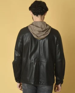 La Piscine Paris Veste en cuir à capuche imperméable Manzoni 24*Homme Blousons & Vestes