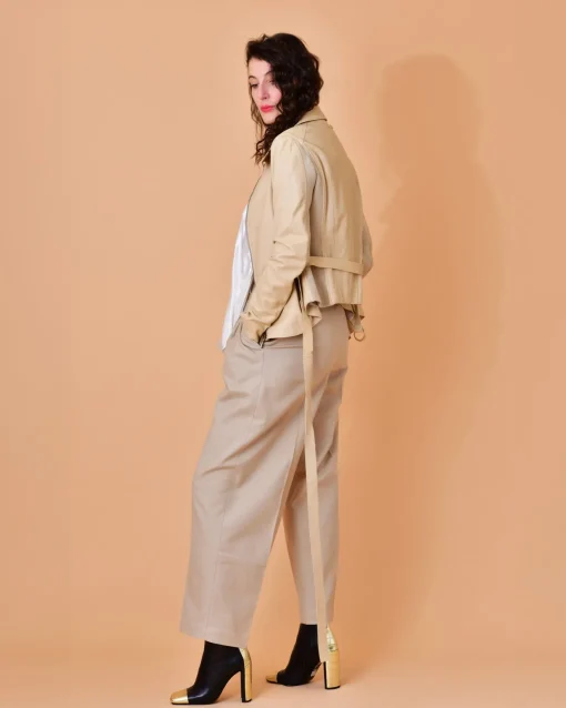 La Piscine Paris Veste en cuir à empiècements Lorena Antoniazzi*Femme Blousons & Vestes