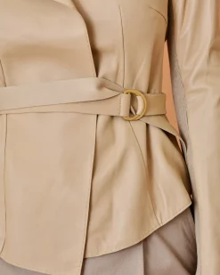 La Piscine Paris Veste en cuir à empiècements Lorena Antoniazzi*Femme Blousons & Vestes