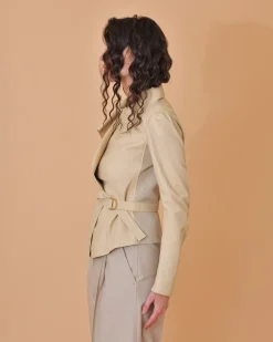 La Piscine Paris Veste en cuir à empiècements Lorena Antoniazzi*Femme Blousons & Vestes