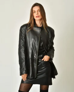 La Piscine Paris Veste en cuir à poches à rabats Malloni*Femme Blousons & Vestes