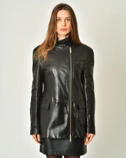 La Piscine Paris Veste en cuir à poches à rabats Malloni*Femme Blousons & Vestes