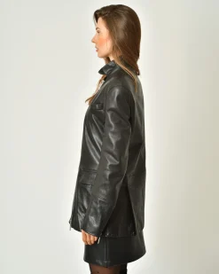 La Piscine Paris Veste en cuir à poches à rabats Malloni*Femme Blousons & Vestes