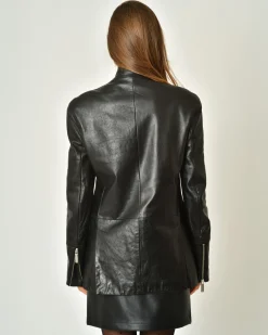 La Piscine Paris Veste en cuir à poches à rabats Malloni*Femme Blousons & Vestes