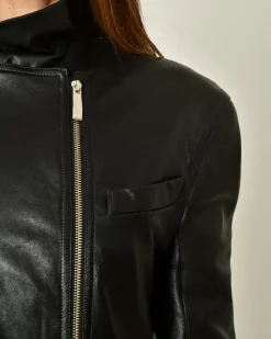 La Piscine Paris Veste en cuir à poches à rabats Malloni*Femme Blousons & Vestes