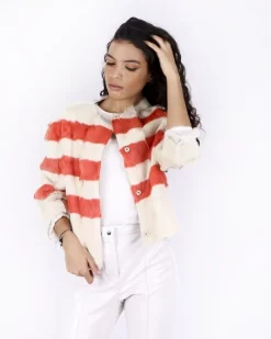 La Piscine Paris Veste en fourrure bicolore Red Valentino*Femme Blousons & Vestes