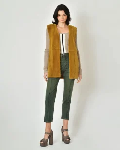 La Piscine Paris Veste en fourrure sans manches Manzoni24*Femme Blousons & Vestes