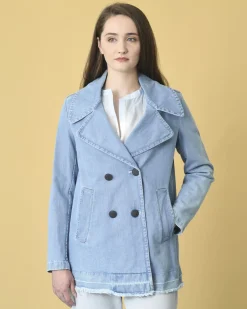 La Piscine Paris Veste en jean évasée Palto*Femme Blousons & Vestes
