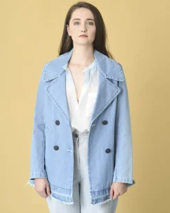 La Piscine Paris Veste en jean évasée Palto*Femme Blousons & Vestes