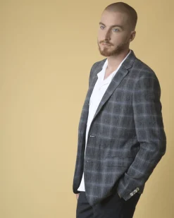 La Piscine Paris Veste en laine à carreaux Sand*Homme Blousons & Vestes