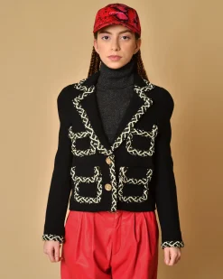 La Piscine Paris Veste en laine à détails en tweed Edward Achour*Femme Blousons & Vestes
