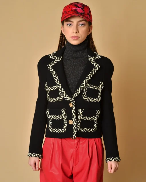 La Piscine Paris Veste en laine à détails en tweed Edward Achour*Femme Blousons & Vestes
