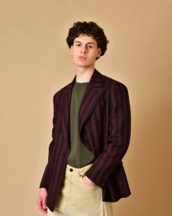 La Piscine Paris Veste en laine à rayures multicolore Ernesto*Homme Blousons & Vestes