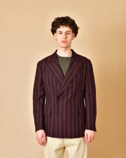 La Piscine Paris Veste en laine à rayures multicolore Ernesto*Homme Blousons & Vestes