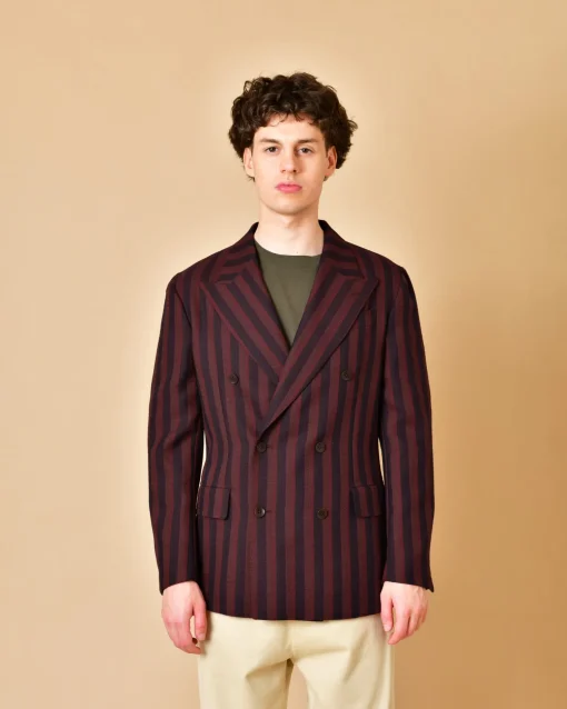 La Piscine Paris Veste en laine à rayures multicolore Ernesto*Homme Blousons & Vestes